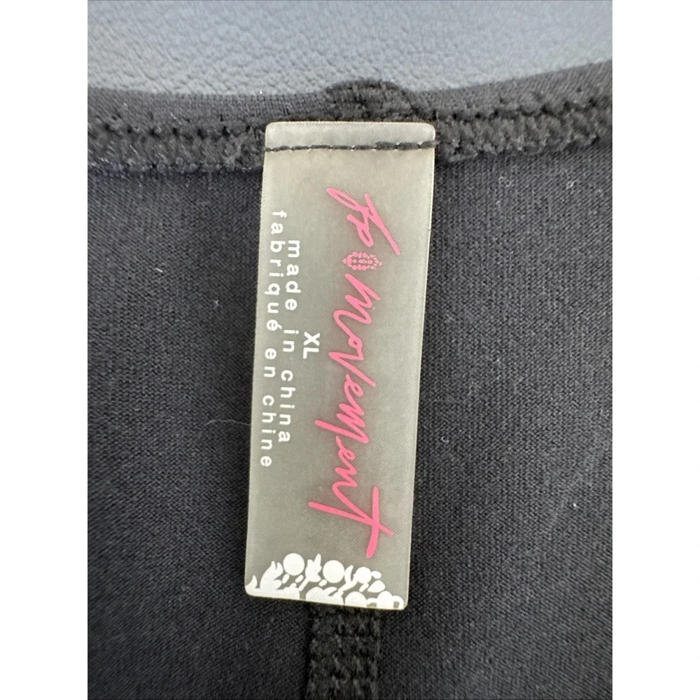 Free People‎ Movement Women's XL Racerback Front Snap Ruched Tank Black NWT